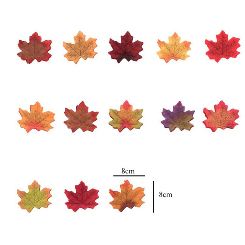 300Pcs Artificial Maple Leaves for Autumn Decoration Christmas Decorations Simulation Fall Leaves for Home Party Halloween Decor