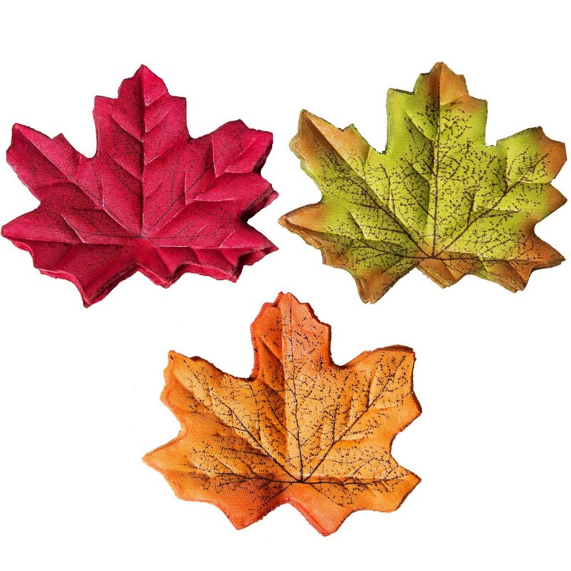 300Pcs Artificial Maple Leaves for Autumn Decoration Christmas Decorations Simulation Fall Leaves for Home Party Halloween Decor